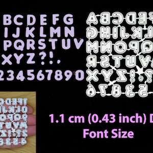 Set di fustelle in metallo con alfabeto e numeri maiuscoli + altro, dimensione carattere fustella 1,1 cm, creazione di biglietti, stencil, scrapbooking, artigianato di carta, G1