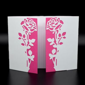 Fustellatura in metallo con bordi decorativi a forma di fiore di rosa, stencil, creazione di biglietti, artigianato, lavori di carta, scrapbooking A2