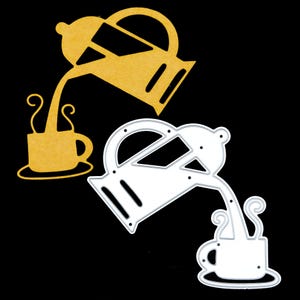 Cafetaria Koffie gieten in kopje Metalen snijmal, stencil, kaarten maken, scrapbooking, knutselen, fotoalbum, C2