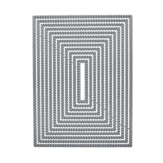 Large Double Stitched Rectangle Nesting Metal Cutting Dies – Set of 12