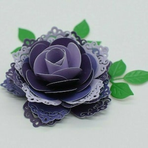 Molde de corte de metal decorativo 3D flor rosa kit, fabricação de cartões ***Vendedor do Reino Unido*** B5