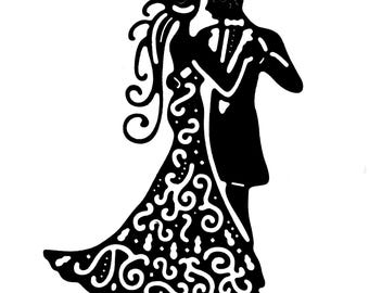 Bride & Groom Wedding Cutting Die | Couple Silhouette for Card Making Crafts