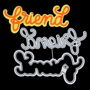 Set di fustelle in metallo con sentimenti di un "amico" a doppio taglio, stencil, creazione di biglietti, lavori con la carta, scrapbooking J1