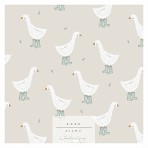 Splash, goose, duck in wellingtons boots, galoshes, puddle, suit, Seamless Fabric Design,  Repeat Tile, Pattern Lunoe