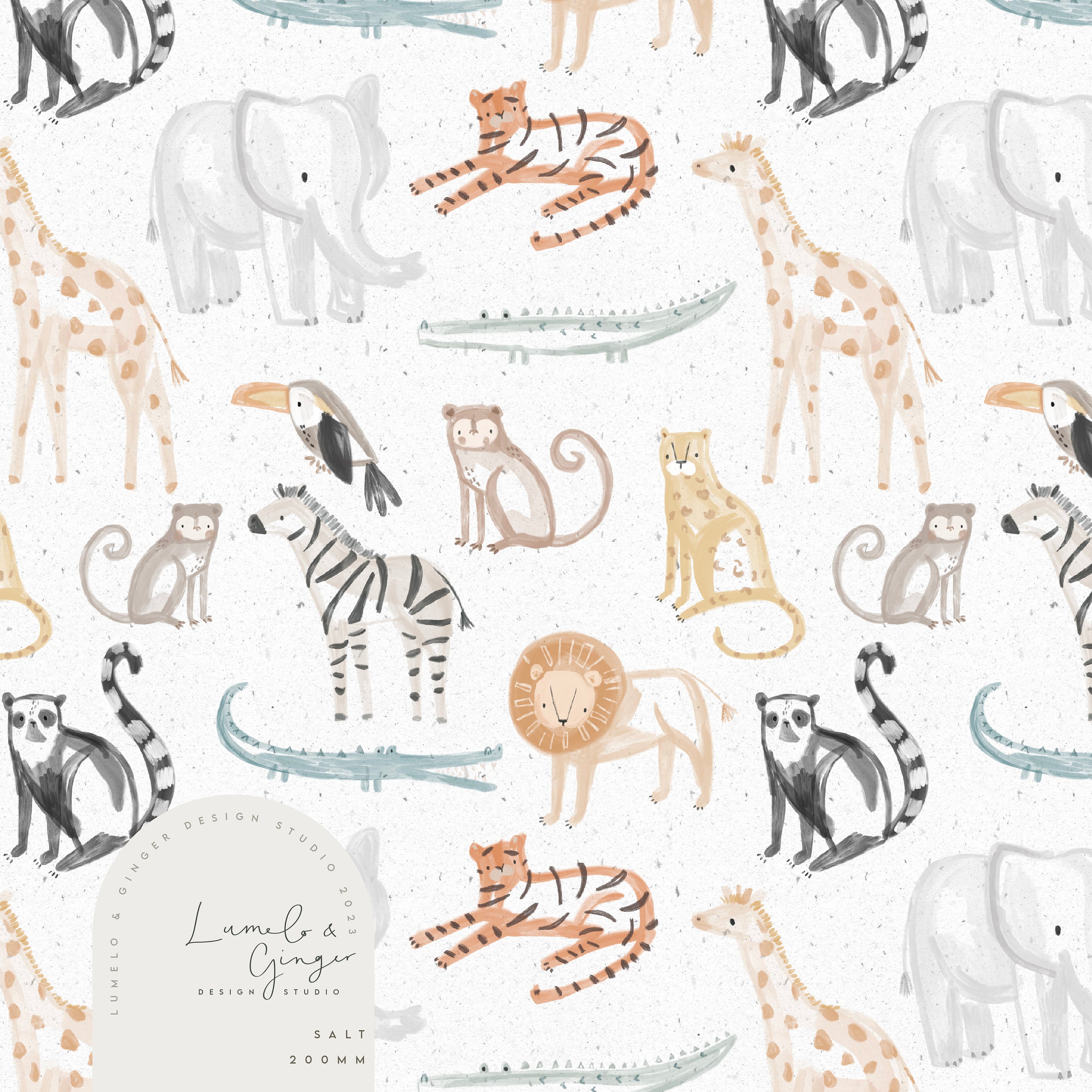 Etched Safari, Fari Outline Seamless Fabric Design, Repeat Tile ...