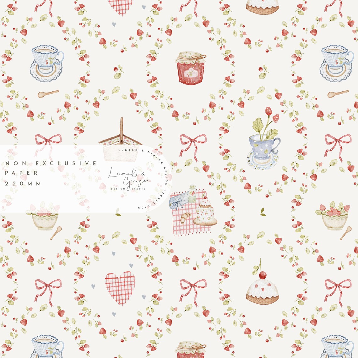 Summer Pinic Pattern Sunday Quilt, Picnic, Summer, Strawberry Field, Cake, Children's ...