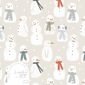 Snowman, snowy, winter, Seamless Fabric Design,Repeat Tile, Pattern Lunoe