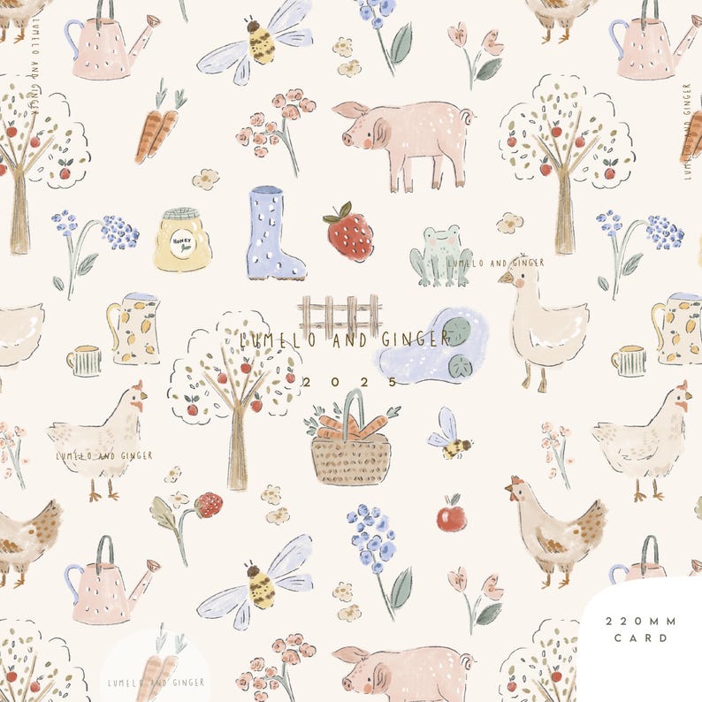Lumelo and Ginger - Hayyes Farm - on Pink - Alpaca - Farm Animals - Printed by Family Fabrics