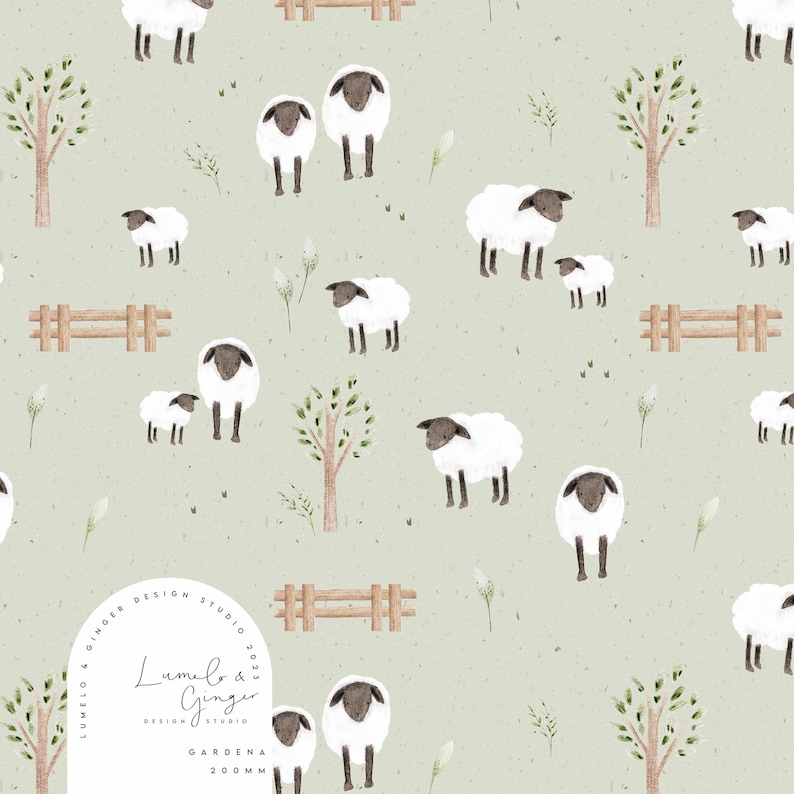 Lumelo and Ginger - Spring at Ginger's Farm - on Ecru - Printed by Family Fabrics main image 1