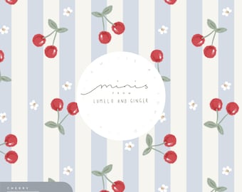 MINI, fruit, ribbon, fun, abstract, check, cherry,  simple Seamless Fabric Design,  Repeat Tile, Pattern Lunoe