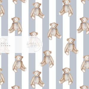 レニー、テディベア、茶色、新生児、バレンタイン、トークン、非独占的シームレスファブリックデザイン、リピートタイル、パターン