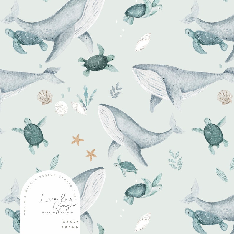 Under the Sea Turtles Seamless Fabric Design, Waters Repeat Tile ...
