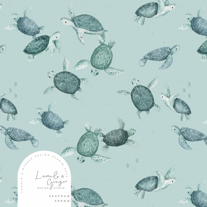 Under the Sea Turtles, Bale Seamless Fabric Design, Repeat Tile ...