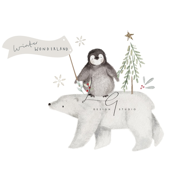 Polar bear, Merry Christmas, tree, holly jolly PNG sublimation file, Transfer, Heat transfer design