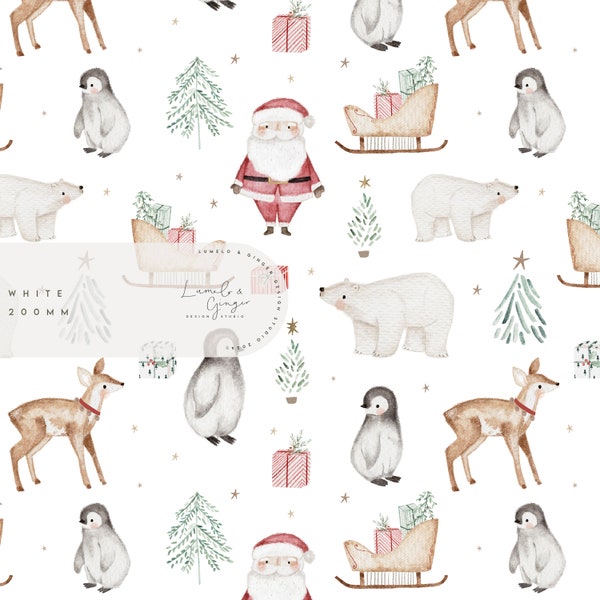 Pipper, christmas, penguin, Multi Listing, Children's fashion, Non Exclusive Seamless Fabric Design,  Repeat Tile, Pattern