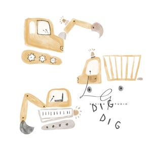 Digger, excavator, Traffic PNG sublimation file, Transfer, Heat transfer design
