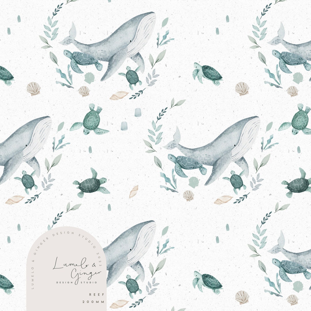 Under the Sea Turtles Seamless Fabric Design, Repeat Tile, Pattern ...