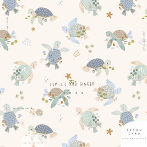Sid, turtle, under the sea, marine, unisex Children's Fashion, clothes, Seamless Fabric Design, Repeat, Pattern Non Exclusive