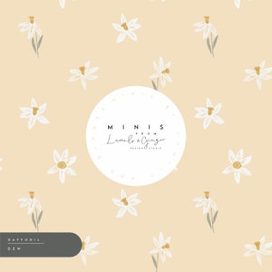 MINI, Frühling Narzisse, Blume, Wildblumen, einfach, Seamless Fabric Design, Wiese, Rapport Kachel, Muster Lunoe