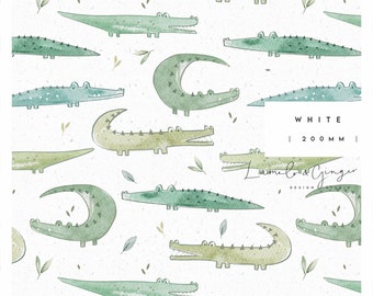 Snappy, Crocodile, Seamless Fabric Design,  Repeat Tile, Pattern Lunoe