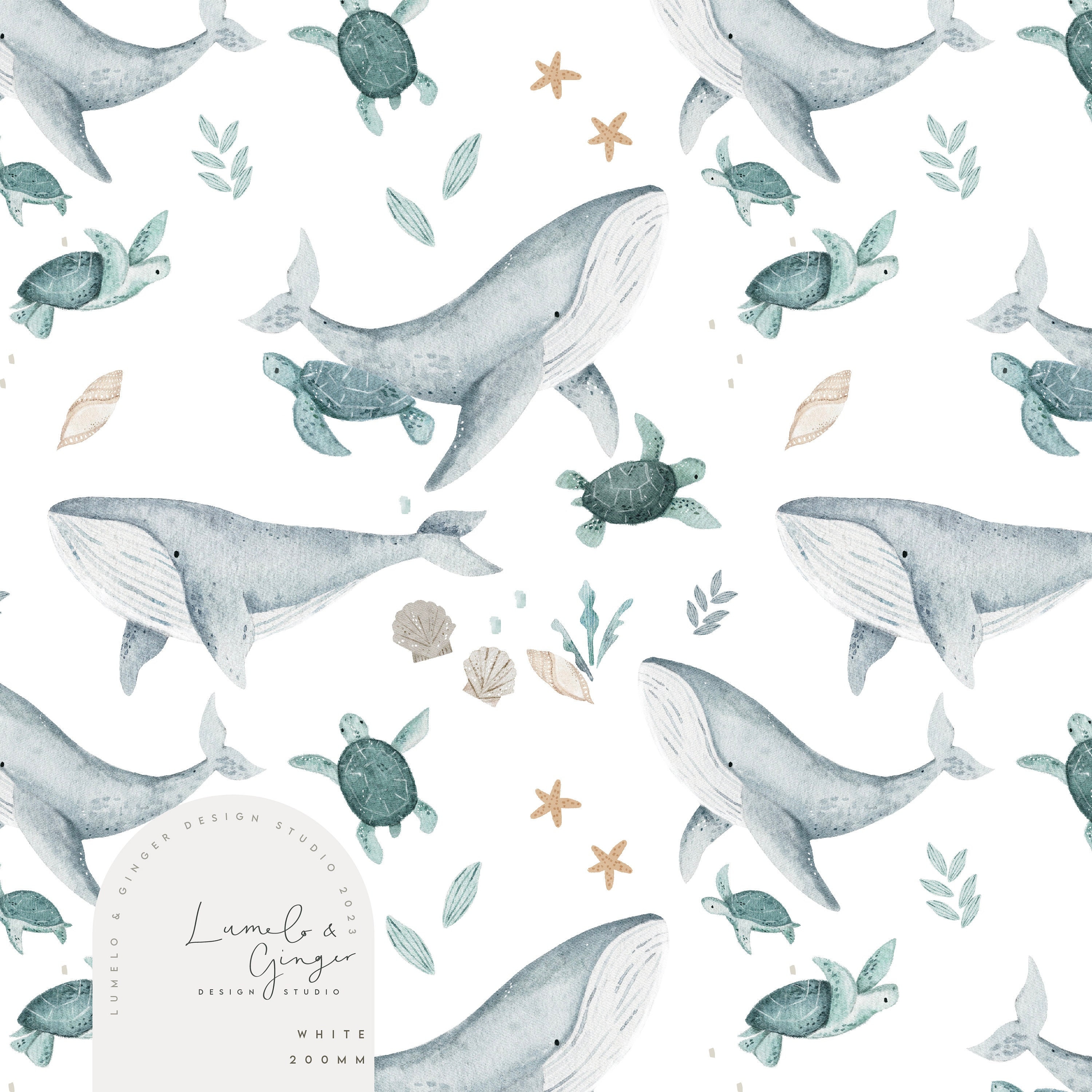 Under the Sea Turtles Seamless Fabric Design, Repeat Tile, Pattern ...
