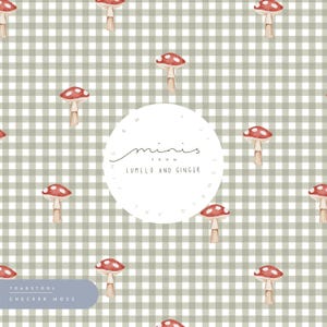 MINI, toadstool, checker, seamless Fabric Design, Repeat Tile, Pattern Lunoe