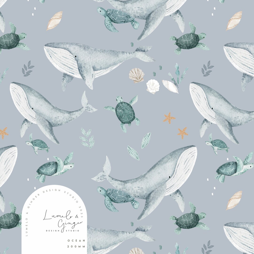 Under the Sea Turtles Seamless Fabric Design, Repeat Tile, Pattern ...
