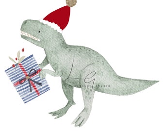Dinosauro di Natale, T - Rex, file di sublimazione PNG del tessuto, trasferimento, design del trasferimento di calore