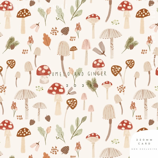 Bänk, skogsmark, lövverk, flugsvamp, gran, träd, tallkotte, barnmode, kläder, sömlös tygdesign, upprepning, mönster digital fil