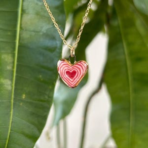Hand-Sculpted Porcelain Heart Pendant: 24k Gold Lustre Ceramic Necklace Charm
