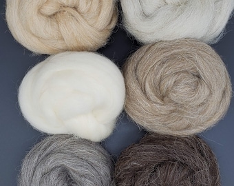 Naturally Colored Variety Pack Wool Roving/Top