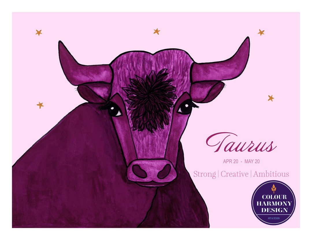 Taurus Art Print | Zodiac Sign Print | Astrology Art - Etsy