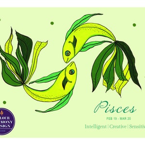 Pisces Art Print | Zodiac Sign Print | Astrology Art