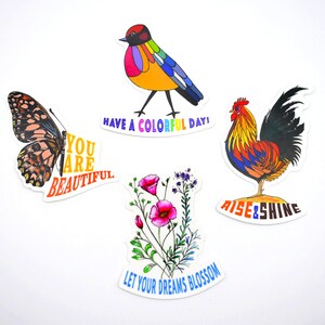 Inspirerende Quote Stickers | Motiverende Stickers | Koop single of in verpakking van 4, 2,5 x 2,5 stickers