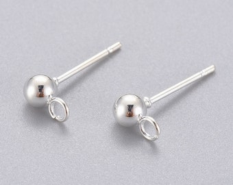 50//100//200 Gold Silver Earring Hook Hooks Ball Posts Post Backs Back Findings