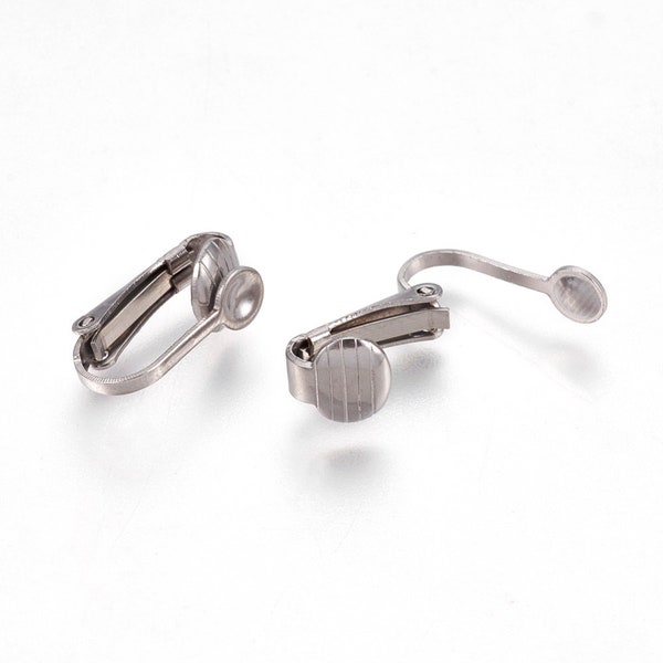 5 Paare (10 Ohrringe) aus Edelstahl Clip-on Ohrring Erkenntnisse, 16 x 17 x 9 x 4 mm