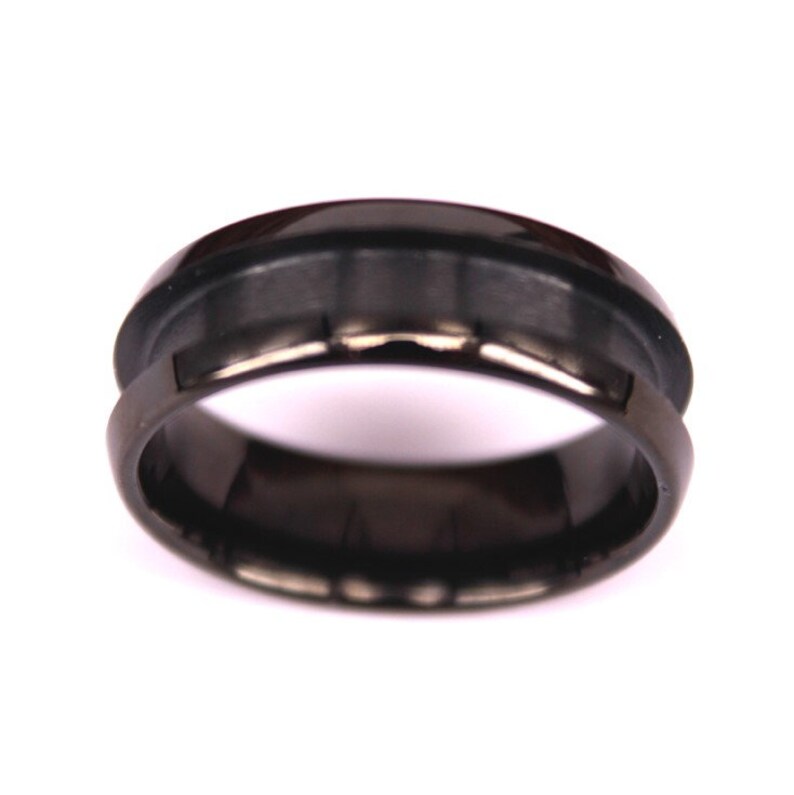 4mm Black Ceramic Ring Blank Core with 2mm channel suitable for ring inlays