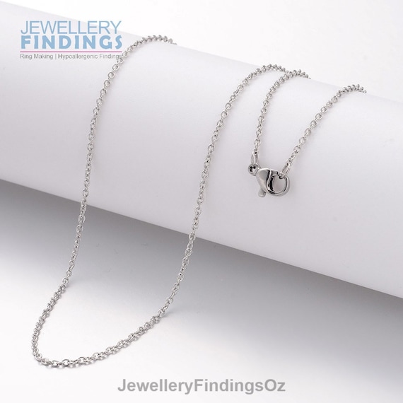 SANNIX Chaîne Acier Inoxydable Argentée 45 Cm – Chaîne Collier Avec Fermoir Mousqueton, Idéale Pour Bijoux DIY, Pendentifs Et Bracelets
