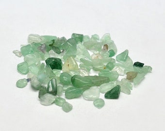 50 grams of Natural Green Aventurine stone Chips / Beads - perfect for resin art, ring making and craft