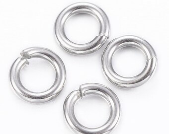 100+ 5mmx1mm Stainless Steel Open Jump Rings with a 3mm inner diameter