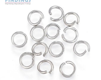 100+ 6mmx1mm (18 gauge) Stainless Steel Open Jump Rings with a 4mm inner diameter