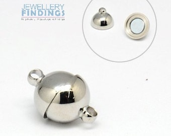 2 x 12mm stainless steel magnetic clasps suitable for jewellery clasps including bracelets joiners