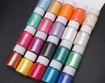 24 x Coloured Mica Powder