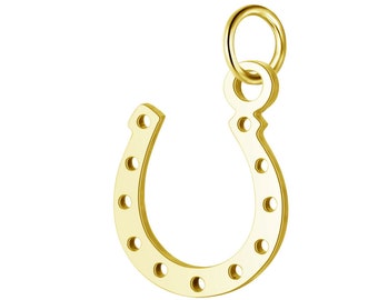 5 x Horse Shoe Gold Toned Stainless Steel Charm / Pendant suitable for jewellery making, earrings, bracelet charms or necklace pendants