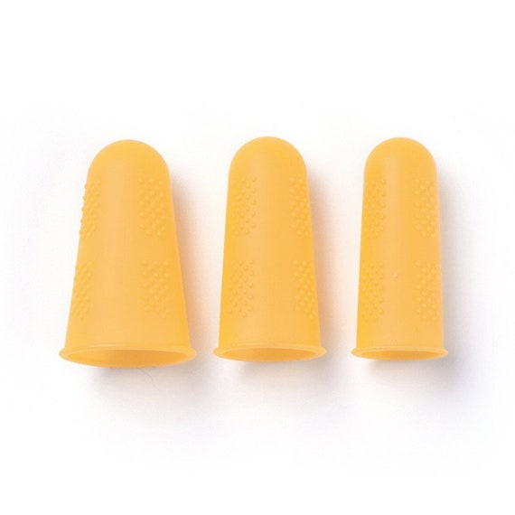 3 X Silicone Finger Protectors, Heat Resistant Anti-slip Fingers Covers,  Hot Glue Gun Finger Caps, Orange 