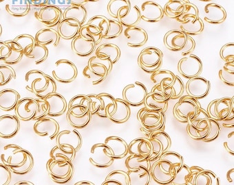 100x4mmx0.6mm (22 gauge) 304 Stainless Steel Gold Toned Open Jump Rings with a 2.8mm inner diameter