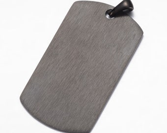 2 x Black Rectangular Stainless Steel Stamping Blank