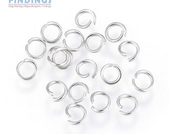 Más de 100 anillos de salto abierto de acero inoxidable de 5 mmx0,8 mm (calibre 20) con un diámetro interior de 3,5 mm