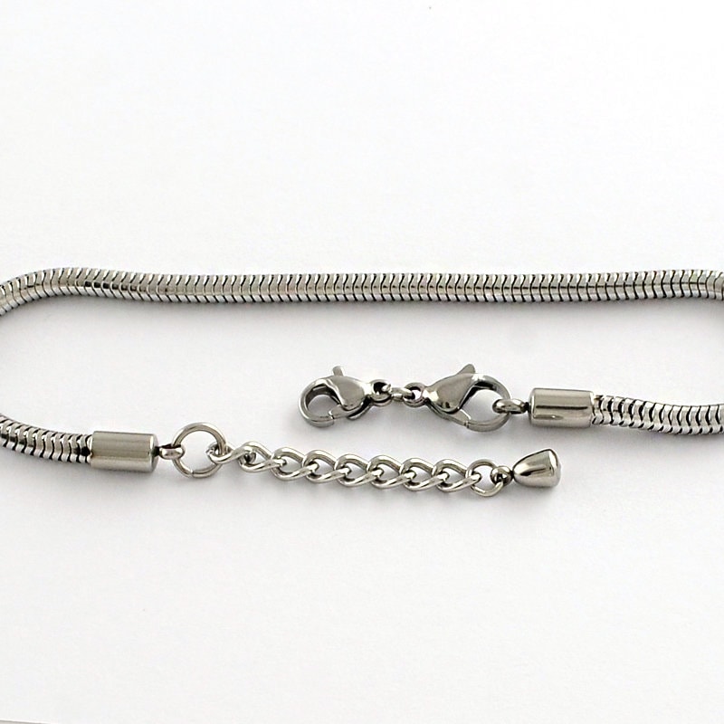 1 X Stainless Steel Round Snake Chains Bracelets Suitable for Etsy