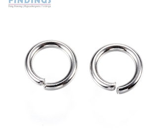 50+ Anillos de salto abiertos de acero inoxidable de 10 mm x 10 mm x con un diámetro interior de 7 mm